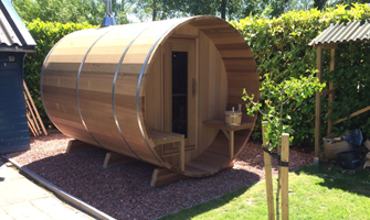 Barrelsauna bij ticra outdoor kopen diverse houtsoorten